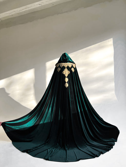 Green velvet cape